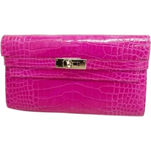 エルメス ケリーウォレットロング 財布 アリゲーター C刻印 ゴールド金具