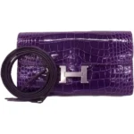 エルメス コンスタンスロングトゥーゴー 財布 アリゲーター B刻印 シルバー金具