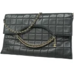 シャネル チョコバー クラッチバッグ セカンドバッグ ラムスキン