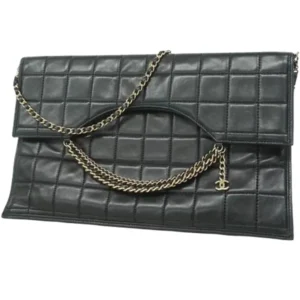 シャネル チョコバー クラッチバッグ セカンドバッグ ラムスキン