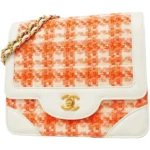 シャネル チョコバー チェーンショルダーバッグ ツイード マルチカラー