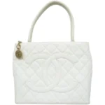 シャネル マトラッセ 復刻トート トートバッグ キャビアスキン ホワイト