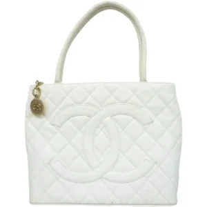 シャネル マトラッセ 復刻トート トートバッグ キャビアスキン ホワイト