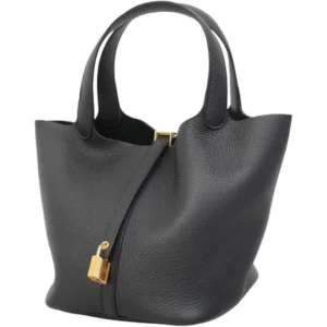 エルメス ピコタンロックMM ハンドバッグ レザー K刻印 ゴールド金具