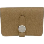 エルメス ドゴン カードケース レザー U刻印 シルバー金具