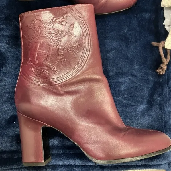 エルメス　レザーブーツ