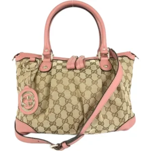 グッチ スーキー ハンドバッグ キャンバス レザー