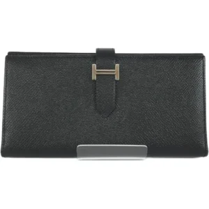 エルメス ベアンスフレ 財布 レザー T刻印 シルバー金具