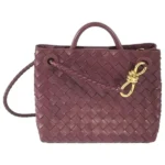 ボッテガ・ヴェネタ イントレチャート ハンドバッグ レザー ボルドー