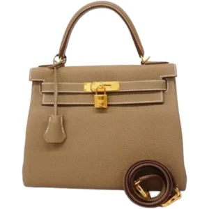 エルメス ケリー28 ハンドバッグ レザー B刻印 ゴールド金具