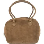 エルメス ミニプリュム20 ハンドバッグ スエード □H刻印 ゴールド金具