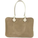 エルメス プリュム32 ハンドバッグ スエード レザー □R刻印 シルバー金具