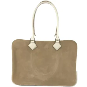 エルメス プリュム32 ハンドバッグ スエード レザー □R刻印 シルバー金具