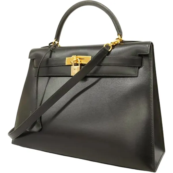 エルメス ケリー32 ハンドバッグ レザー □B刻印 ゴールド金具