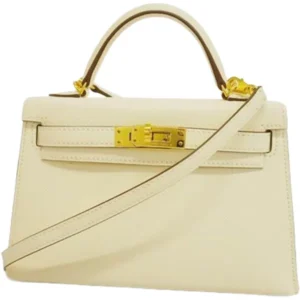 エルメス ミニケリー ハンドバッグ レザー Y刻印 ゴールド金具