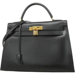 エルメス ケリー32 ハンドバッグ レザー ○X刻印 ゴールド金具