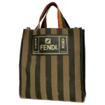 フェンディ ペカン トートバッグ ナイロンキャンバス ブラウン