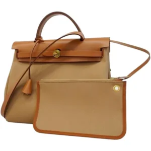 エルメス エールバッグジップPM ハンドバッグ キャンバス U刻印 ゴールド金具