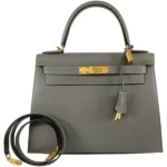 エルメス ケリー28 ハンドバッグ レザー W刻印 ゴールド金具