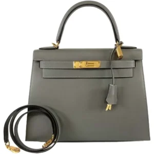 エルメス ケリー28 ハンドバッグ レザー W刻印 ゴールド金具