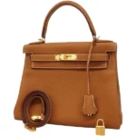 エルメス ケリー28 ハンドバッグ レザー W刻印 ゴールド金具