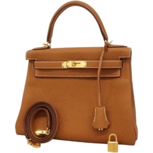 エルメス ケリー28 ハンドバッグ レザー W刻印 ゴールド金具