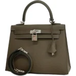 エルメス ケリー25 ハンドバッグ レザー B刻印 シルバー金具