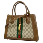 グッチ GGスプリーム ニュージャッキー シェリーライン ハンドバッグ PVC レザー