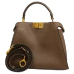 フェンディ ピーカブー ハンドバッグ レザー グレー