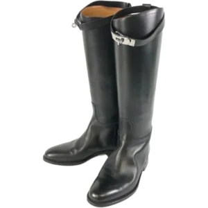 エルメス ブーツ レザー ブラック サイズ36