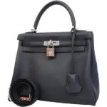 エルメス ケリー25 ハンドバッグ レザー X刻印 シルバー金具