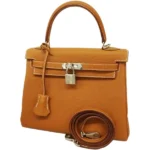 エルメス ケリー25 ハンドバッグ レザー B刻印 シルバー金具