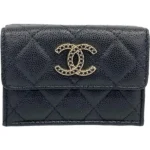 シャネル マトラッセ 財布 キャビアスキン ブラック