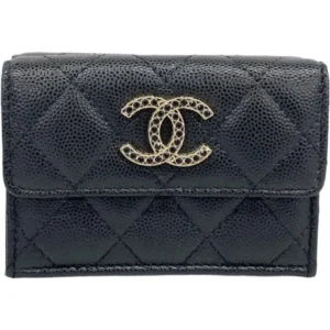 シャネル マトラッセ 財布 キャビアスキン ブラック