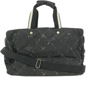 シャネル 旧トラベル ボストンバッグ ナイロンキャンバス