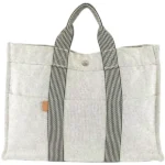 エルメス ニューフールトゥMM トートバッグ キャンバス シルバー金具