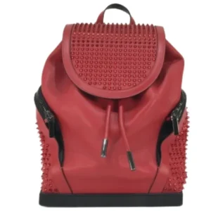 クリスチャン・ルブタン リュック レザー レッド×ブラック