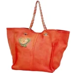 シャネル カメリア チェーントートバッグ キャビアスキン