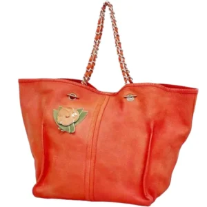 シャネル カメリア チェーントートバッグ キャビアスキン