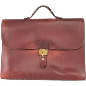 エルメス サックアデペッシュ41 ブリーフケース レザー □F刻印 ゴールド金具