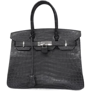 エルメス バーキン30 ハンドバッグ クロコダイル □P刻印 シルバー金具
