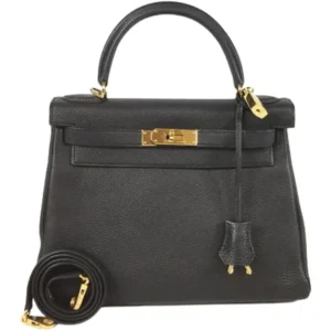 エルメス ケリー28 ハンドバッグ レザー □M刻印 ゴールド金具