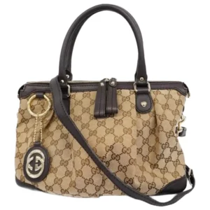 グッチ スーキー ハンドバッグ キャンバス レザー