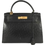 エルメス ケリー28 ハンドバッグ オーストリッチ ゴールド金具