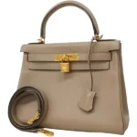 エルメス ケリー28 ハンドバッグ レザー D刻印 ゴールド金具