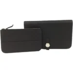 エルメス ドゴンロング 財布 レザー □J刻印 シルバー金具