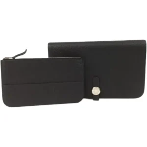 エルメス ドゴンロング 財布 レザー □J刻印 シルバー金具