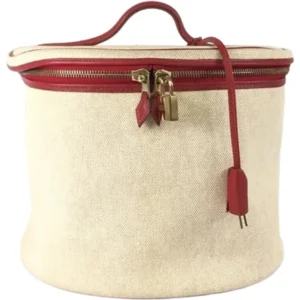 エルメス インターシティ バニティバッグ コーティングキャンバス レザー □C刻印 ゴールド金具