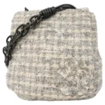 シャネル カメリア チェーンショルダーバッグ ツイード