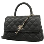 シャネル ココハンドル ハンドバッグ キャビアスキン